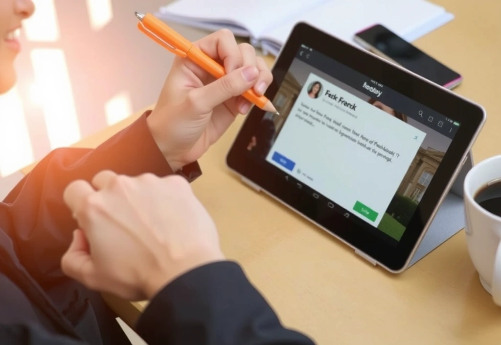 O persoană zâmbitoare care scrie un feedback pozitiv, simbolizând importanța opiniei clienților.