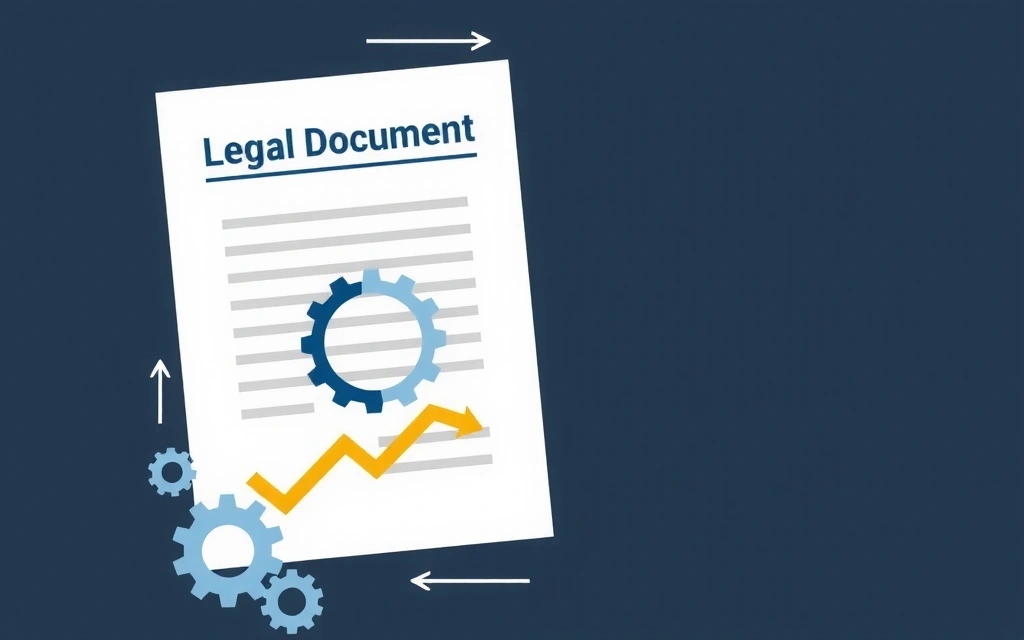 Imagine conceptuală a unui document legal care se modifică, simbolizând actualizarea termenilor și condițiilor